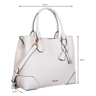 Bolsa tote NINE WEST Ngv108509 Brooklyn Piel acabado charol Color Blanco