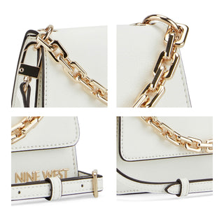 Bolsa Crossbody NINE WEST Ngb131378 Anais Piel acabado charol Color Blanco