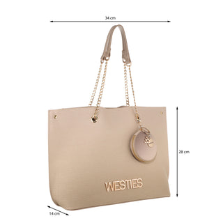 Bolsa Tote WESTIES Hbdarius7we Ulamis Sintetico Color Beige