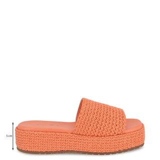 Sandalia con Plataforma NINE WEST Wnkeziah2  Textil Color Naranja