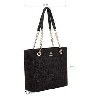 Bolsa Tote NINE WEST Ngt130423 Caelia Textil Color Negro