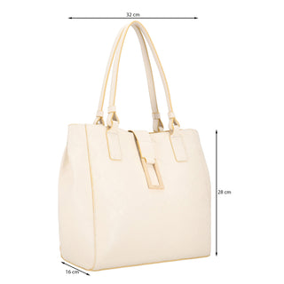 Bolsa Tote WESTIES Hblombardiwe  Sintetico mo Color Blanco