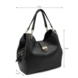 Bolsa Hobo NINE WEST Ngb122023 Clara Sintetico Color Negro