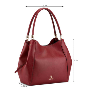 Bolsa tote NINE WEST Ngv130623 Etta Sintetico Color Vino