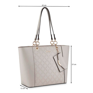 Bolsa Tote NINE WEST Nge542222 Basil Sintetico Color Gris