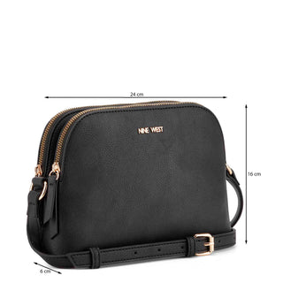 Bolsa Crossbody NINE WEST Ngm119369 Cyra Sintetico Color Negro