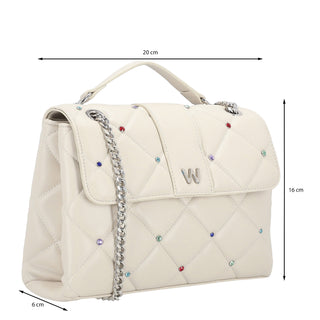 Bolsa Crossbody WESTIES Hbkuukiwe Trofa Sintetico Color Blanco