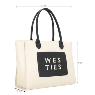 Bolsa Tote WESTIES Hbkumaeewe Ricini Sintetico Color Blanco