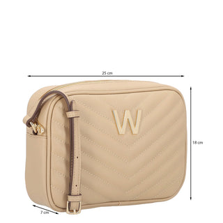 Bolsa Crossbody WESTIES Hbsilliquawe Grataegu Sintetico Color Beige