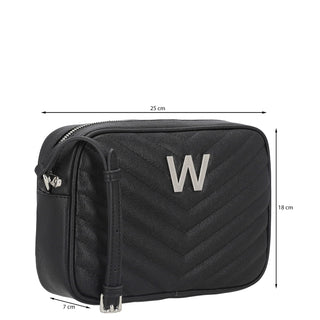 Bolsa Crossbody WESTIES Hbsilliquawe Grataegu Sintetico Color Negro