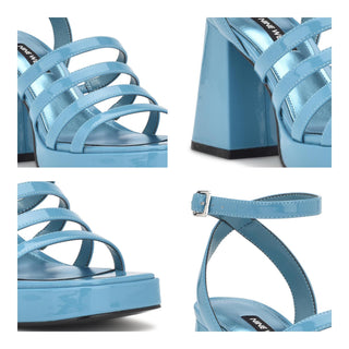 Sandalia NINE WEST Wnteriss3  Piel acabado charol Color Azul