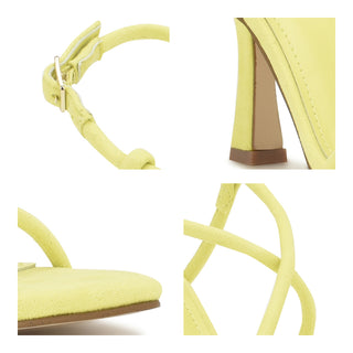 Sandalia NINE WEST Wnyuki2  Piel acabado gamuza Color Amarillo